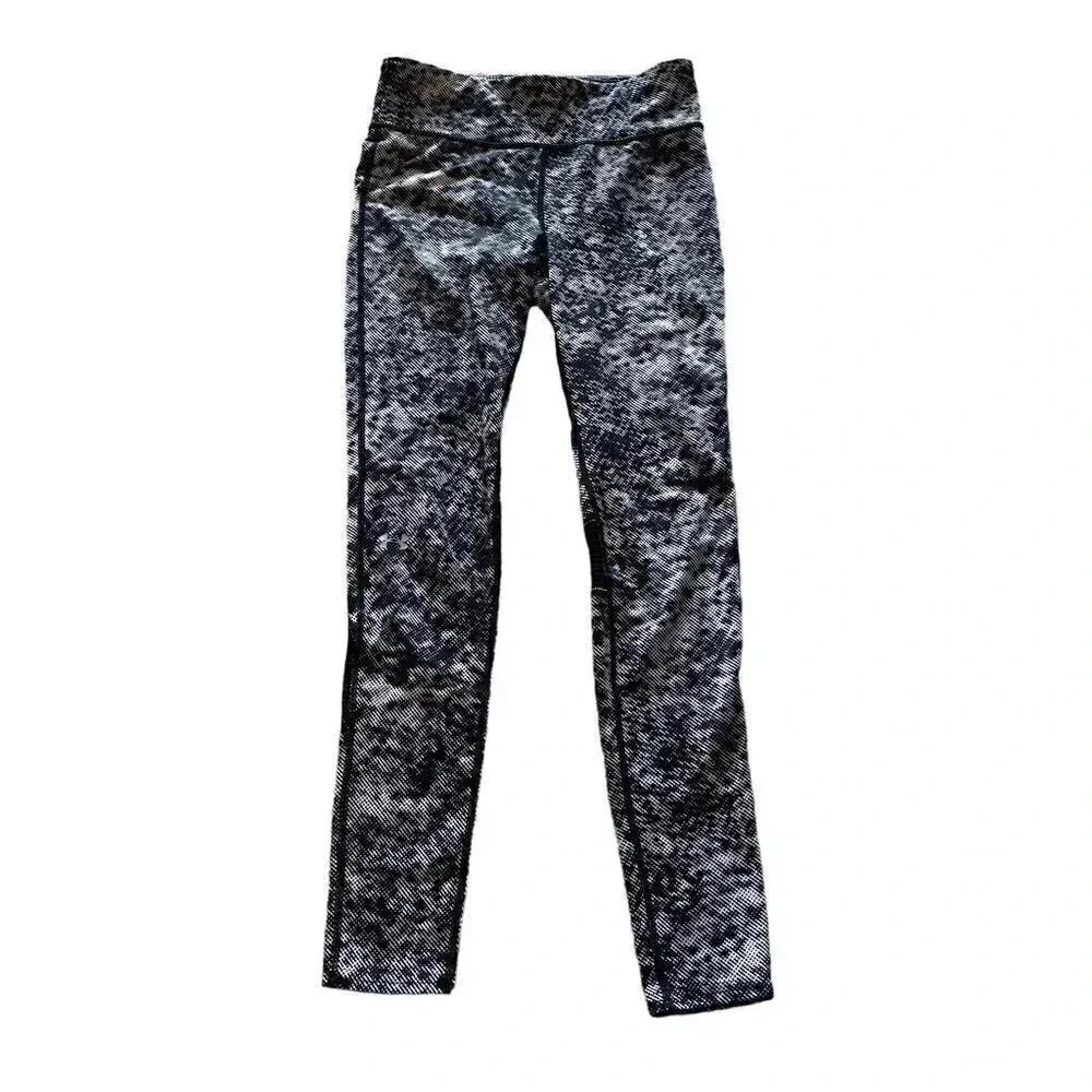 Black & White Abstract Skinny High Waist Womens Yoga Athletic Pants Sz S